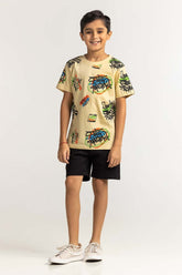 Junior Boy Brown Printed Tee JB-TS-SS24-047