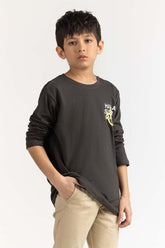 Junior Boy Dark Grey Basic Tee JB-TS-WS23-003