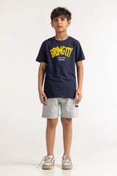 Junior Boy Navy Blue Printed Tee JB-TS-SS24-007