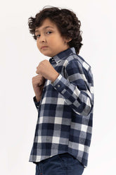 Junior Boy Blue Casual Shirt 224-317-008