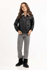 Junior Girl Black And White Trouser 224-420-005