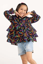 Junior Girl Black Blouse 231-417-010
