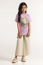Junior Girl Lavender Printed Tee JG-TS-SS24-019