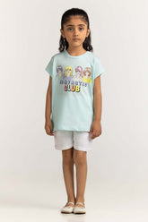 Junior Girl Light Blue Printed Tee JG-TS-SS24-018