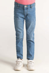 Junior Girl Light Wash Denim Jeans 224-421-001