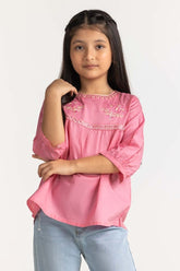 Junior Girl Magenta Basic Blouse 231-417-029