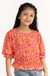 Junior Girl Orange Blouse 231-417-019