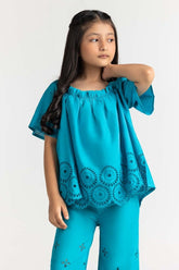Junior Girl Turquoise Basic Blouse 231-416-201T