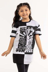 Junior Girl White And Black T-Shirt 231-413-017