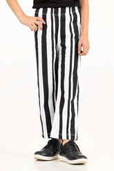 Junior Girl White And Black Trouser 231-420-025