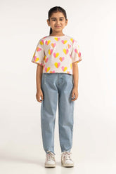 Junior Girl White Printed Tee JG-TS-SS24-032