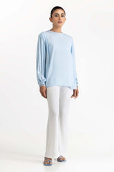 Light Blue Blended Top 231-217-035