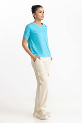 Light Blue Knit T-Shirt 231-213-010 A