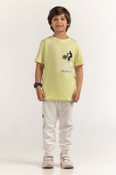 Light Green Junior Boy Knit Printed Tee JB-TS-SS24-023