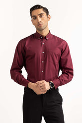Maroon Basic Dyed Semi Formal Shirt MN-FS-PD23-001