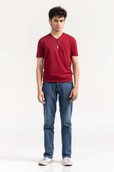 Maroon Basic Signature T-Shirt JVN-SIG-D040