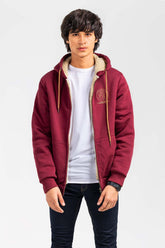 Maroon Fashion Zipper Hoodie JKT-HZJ-D44-01