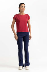 Maroon Knit T-Shirt 231-213-023