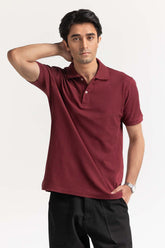 Maroon Signature Polo PS-SIGPK24-017