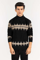 Multi Color Argyle High Neck Sweater SWT-FFSHN22-154