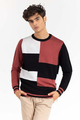 Multi Color Block Crew Neck Sweater SWT-FFSCN22-255