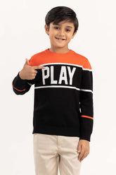 Junior Boy Multi Color Block Knit Sweater 224-311-048