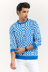 Multi Color Checkered Crew Neck Sweater SWT-FFSTN22-128