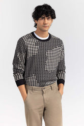 Multi Color Jacquard Crew Neck Sweater SWT-FFSCN22-225