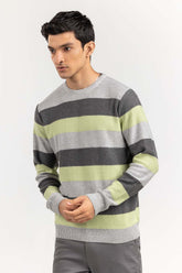 Multi Color Striped Crew Neck Sweater SWT-FFSCN22-133