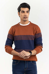 Multi Color Striped Crew Neck Sweater SWT-FFSCN22-218