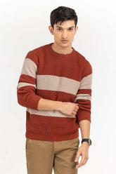 Multi Color Striped Crew Neck Sweater SWT-FFSMN22-221