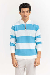 Multi Color Striped Mock Neck Half Zip Sweater SWT-FFSMNZ22-108