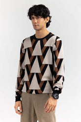 Multi Color triangular Crew Neck Sweater SWT-FFSCN22-229
