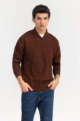 Mustard Textured Shawl Collar Sweater SWT-FFSSC22-168