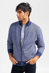 Navy-Grey Mock Neck Zipper Jacket JKT-MNZ-82-02