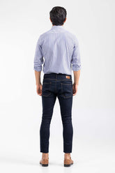 Navy-White Striped Smart Casual Shirt CM-YD-2897 SC