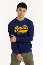Navy Basic Mock Neck Sweat Shirt SWS-F22-021