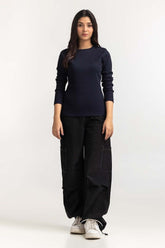 Navy Blue Basic Knitted Top WM-KTP-WS23-220N