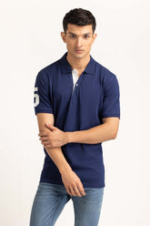 Navy Embroidered Polo PS-FPK23-182