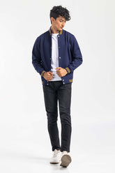 Navy Mock Neck Zipper Jacket JKT-MNZ-80-02