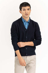Navy Textured Cardigan SWT-FFSCD22-152