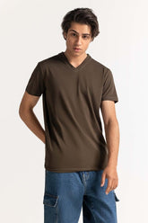 Olive Basic V-Neck Muscle Tee TS-VNSJ24-033