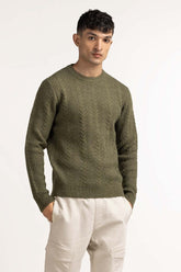 Olive Fashion Sweater MN-SWT-WS23-069