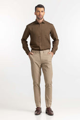 Olive Self Textured Formal Shirt MN-FS-PD24-092