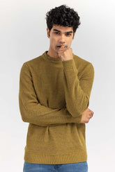 Olive Textured Crew Neck Sweater SWT-FFSCN22-223
