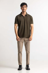 Olive Zipp Polo PS-FSHN24-081