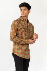 Orange-Green Casual Shirt CM-YD-2865 CS