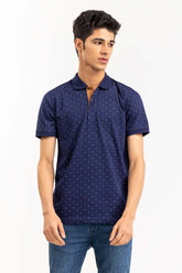 Oxford Blue Printed Polo SJP-PRINT-D07