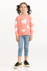 Toddler Girl Peach Knit Sweater 224-611-021
