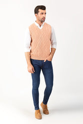 Peach Sleeveless Sweater SL-SWT-FD-23-01